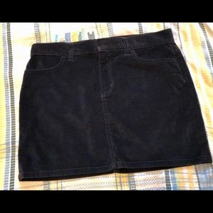 Black velvet mini skirt